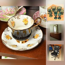 MaxSold Auction: This online auction features Office chair, Tea Cups And Saucers, Teak Danish modern design furniture, Wedgwood, Bistro Set, Fire King Jadite plate and much more!