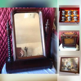 MaxSold Auction: This online auction features porcelain dolls, chess set, figurines, tea sets, books, wall art, toys, watches, glass decor and much more.