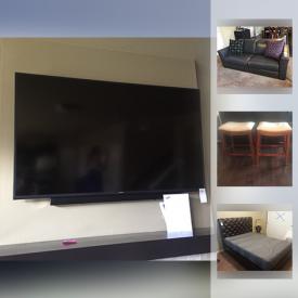 MaxSold Auction: This online auction features items such as a Samsung 7100 series 60 inch LED TV, a Samsung sound bar, a Macy's leather power recliner sofa set, Swarovski jewelry, a full size Pottery Barn leather bed set and much more!