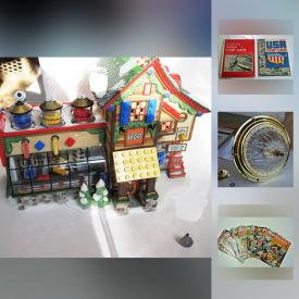 MaxSold Auction: This online auction features COLLECTIBLE: Stamps, tins, Tonka/HotWheels/Match Box/Die Cast/John Deere cars and trucks, Sports memorabilia, comics, Dept 56, pins, trains, fishing tackle, Precious Moments, Pokemon; vintage brass lamp and much more!