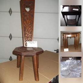 MaxSold Auction: This online auction features items such as antique glass, antique furniture and nesting tables a marble fossil table and much more!