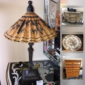 MaxSold Auction: This online auction features items such as Noritake china, antique furniture by Forest P., framed paintings by Emmet A., 304 fine crystal, Versace items, Italian mirrors, Harley Davidson leather jackets and much more!