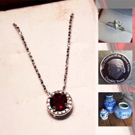 MaxSold Auction: This online auction features Trump Coin, Ruby Ring, Garnet Necklace, fishing reel, Asian Pottery, Royal Albert China, Wolverine comics, Kenmore Vacuum, Adams Royal Ivory China, Framed print and much more!