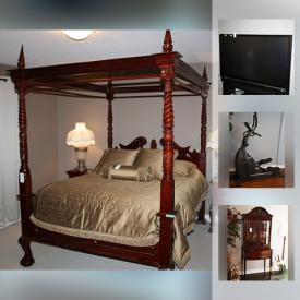 MaxSold Auction: This online auction features lamps, wall art, TV stands, faux plants, elliptical, PlayStation 3, flat screen TV, bedding and much more.