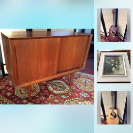 MaxSold Auction: This online auction features guitars, wall art, rocking chairs, sterling silver, snowshoes, stamp collection, bicycle, lamps, books and much more.