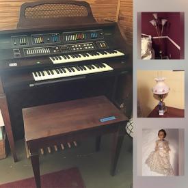 MaxSold Auction: This online auction features a Baldwin organ. ELECTRONICS: Audio and visual components. Wicker patio furniture. Area rug. Pottery bird bath and much more!