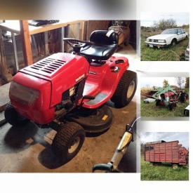 MaxSold Auction: This online auction features items such as a New Holland baler, manure spreaders, a Massey Ferguson tractor, a 90's Oldsmobile, tools, copper piping, a Yard Machines riding lawn mower and much more!