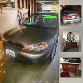 MaxSold Auction: This online auction features wall art, crystal, sheet music, china, lamps, books, glassware, luggage, vacuums, faux plants, figurines, shelving, shutters, costume jewelry, office supplies, gardening tools, lawn mower, CDs, TV, 1998 Ford Contour and much more.