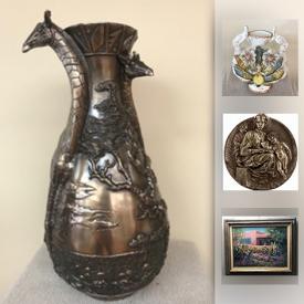 MaxSold Auction: This online auction features Cold-Cast Bronze Vase, Porcelain Decorative Vase, Pitti Madonna Wall Plaque, Decorative Mirror, Porcelain Dolls, Porcelain Lamp, Painting by Martin Johnson Jr., Swarovski Necklace and Earrings and much more!