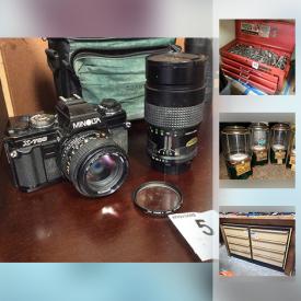 MaxSold Auction: This online auction features tools, NIB power lights, Bridgestone tires, steel sinks, vintage candy dispenser, toolbox, costume jewelry, canes, dinnerware, decorative items, furniture, sports items, printer, electronics and much more!