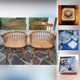 MaxSold Auction: This online auction features items such as vintage toys, Playboy calendars, an 18k white gold engagement ring, sterling silver jewelry, 14k gold jewelry, silverplate items, Wedgwood jasperware, Limoges, Denton, and more fine china and much more!