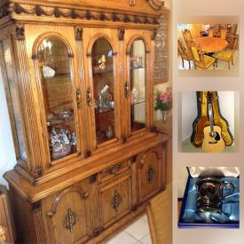 MaxSold Auction: This online auction features glassware, toaster oven, wall art, collectors plates, photo albums, lamps, cameras, TV, speakers, guitar, exercise equipment, holiday decor and much more.