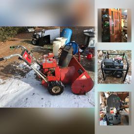 MaxSold Auction: This online auction features Yardworks Snowblower, Toro Snowblower, Desk, Wood Chipper, Motomaster Eliminator Power Box 800, Rigid Finish Stapler, Furniture Clamps, Belts, blades, Band Saw 7.5 Inch, Ryobi Electric Log Splitter, Yamaha Motorcycle, Shop Vac, Star Trek Posters and much more!