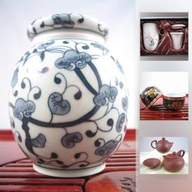 MaxSold Auction: This online auction features XiShi Yixing Tea Set, Chrysanthemum Tea Set, Jade Glass Teapot, Pink Orchid and Chrysanthemum Mugs, Plants Tea Holder, Yellow Clay Tea Holder, GongFu Plum Blossom Cup, GongFu Good Luck Cup, Blue Orchid Pu-Erh Cup and much more!