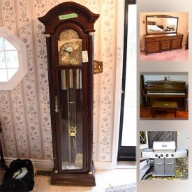 MaxSold Auction: This online auction features a piano, TV, wall art, LPs, CDs, lamps, glassware, china, luggage, crystal, cameras, barbecue, sewing machine, shelving and much more.