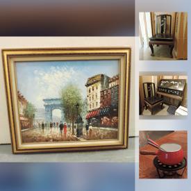 MaxSold Auction: This online auction features Christmas Tree, Chinese Lacquer Screen, Acrylic Scenic Painting, Flower Pot from Vietnam, Black Lacquer Desk, Black Lacquer Chair, China Plates, Fondue Pot and much more!