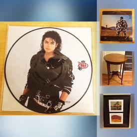 MaxSold Auction: This online auction features Michael Jackson Picture Disk LP Record, Pink Floyd Live Double LP Russian Edition, Wooden Table, Group of Seven Numbered Print, New Lego Friends Heartlake Sports Centre, The Three Stooges 7 Disk DVD Set, Bike, Brad Pitt Autographed Photo and much more!