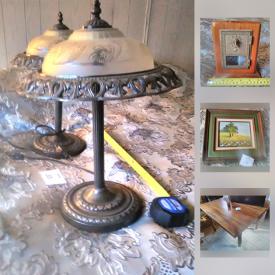 MaxSold Auction: This online auction features Vintage Disney Savings Bank, cowhide rug, Wooden box, Original oil painting, scarves, lamps and much more!