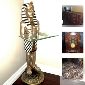MaxSold Auction: This online auction features a Roomba iRobot, Pharaoh Occasional Table, Jim Hansel Collector plates, Danby mini fridge, CDs, DVDs, furnishings and much more!