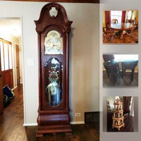 MaxSold Auction: This online auction features Floor Lamps , Dinning Table, prints, Vintage Albums LP, Corner China Cabinet, Ridgeway Grandfather Clock, 32 inch Dynex Flatscreen TV, Vintage Tools, Vintage Cast Iron Stove and much more!