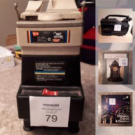 MaxSold Auction: This online auction features a Sony HD Camcorder, Dell 18 computer monitor, pulse generator, LP classics, large framed picture of the New York skyline, working scale, collector plates, Atlas headphones, Digiwave amplifier, Audio-Video selector, smartwatch, wet stone grinder, book on clocks, typewriter, conversion box and much more!