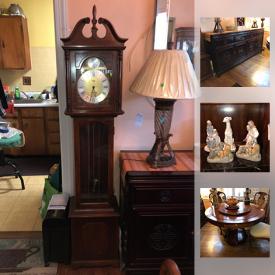 MaxSold Auction: This online auction features vases, Asian jars and decor, NIB walker, lighted display cabinet, dining chairs, crystal , vintage grandmother clock, Asian-style sideboard, lighted china cabinet, new DeLonghi panel heater, Bombay Company globe bar NIB and much more!