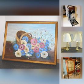 MaxSold Auction: This online auction features artwork, purses, typewriter, speakers, hockey equipment, lamps, cameras, Nintendo Wii, jewelry, books, china, glassware and much more.