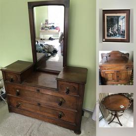 MaxSold Auction: This online auction features furniture, artworks, decor, collectibles, kitchen items, glassware, garden tools,