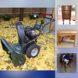 MaxSold Auction: This online auction features furniture, artworks, electronics, glassware, Dining and Wine Accessories, holiday decor, garden tools, Ping Pong Table, Titan Hockey Stick, Downhill Ski Poles, Craftsman Snowblower, Yakima Rocket Box and much more.