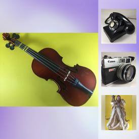 MaxSold Auction: This online auction features child’s violin, collectibles such as WWII memorabilia, Hot Wheels, Royal Doulton, and Belleek, antiques such as antique door handles, antique teapot, and antique baby sled, art such as signed oil on canvas, photography, and signed print, table lamps, Christmas decor, art pottery, cameras, books and much more.