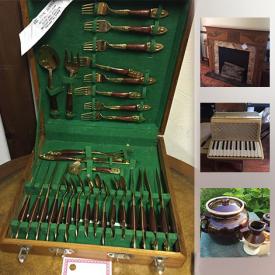 MaxSold Auction: This online auction features a Corner Hutch, Casio Keyboard, Stoneware Crocks, Bavarian China, Wooden Icebox, Icelandic Lava Ceramics, Thai Utensil Set, Fireplace Items, Rugs and much more!