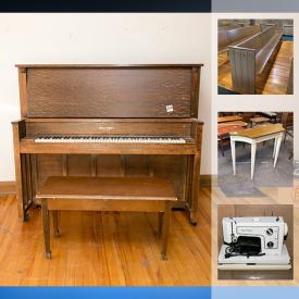 MaxSold Auction: This online auction features church pews, speakers, sewing machine, records, microphones, bricks, filing cabinets, ladders, glassware, lighting fixtures, wall art, projectors, shelving and much more.