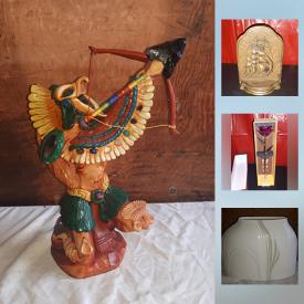 MaxSold Auction: This online auction features .925 Silver chain, Brass book ends, Coin bank, Zjhcao Dipped Rose, .925 Silver Dolphin ring, 10 k Mens Gold ring, Wood Tow Truck, Royal Doulton vase, Coach light, Vitapur water cooler, Trumpet and much more!