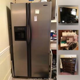 MaxSold Auction: This online auction features Electric LED fireplace, Brother Sewing Machine, Singer Serger, Frigidaire Gallery Refrigerator, Hisense Smart TV, Wood Table, Waterloo Rolling Tool Box, Utility Trailer and much more!