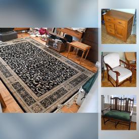 MaxSold Auction: This online auction features vintage furniture, glassware, glass decor, luggage, fans, VHS tapes, DVD player, tea set, treadmill, Christmas trees and much more.