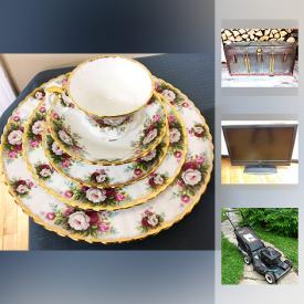 MaxSold Auction: This online auction features collectibles such as Royal Albert china, collector plates with COA, glass insulators, and silver plate, Sony 39” TV, furniture such as antique trunk, vintage chairs, and rocker recliner, original framed watercolour, oil paintings, small kitchen appliances, kitchenware, glassware, LPs, CDs, sportswear, Roots luggage, Craftsmans lawnmower, board games, children’s toys, ladies accessories, and much more!