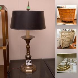 MaxSold Auction: This online auction features furniture, artworks, housewares, decors, books, Brass Candlesticks, Sterling Silver, Binoculars, jewelry, Luggage, Vinyl Records Album, Sewing Machine and much more.