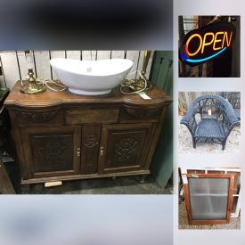 MaxSold Auction: This online auction features outdoor furniture, windows, luggage, garden tools, mailbox, jewelry, camera, plants, lamps, shelving, holiday decor, glassware and much more.