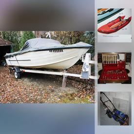 MaxSold Auction: This online auction features a 1972 Starcraft aluminum boat on trailer with Evinrude 60 HP motor; Achilles inflatable craft with Minn Kota trolling motor, fishing rods and accessories. Furniture: CJ Rosengarten teak dining table and four chairs with teak frames. Canox arc welding machine and supplies. Woods chest freezer. Decor electric fireplace. Tools. Lawn and garden. Collectible: Mallard signed by John Reed; Avon and much more!