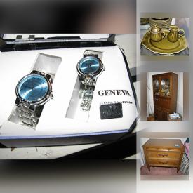 MaxSold Auction: This online auction features Luneville French dinnerware, furniture such as glass-topped tables, lighted wooden hutch, and Martinsville double dresser, housewares, small kitchen appliances, framed wall art, jewelry, office supplies, linens, clothing storage and much more!