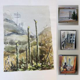 MaxSold Auction: This online auction features ART: 4 signed G. Perrier watercolours, much framed and unframed photography by Maurice Greene, many drawings and paintings by Pat Green, TORONTO METAL SAFE and much more!