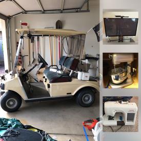 MaxSold Auction: This online auction features a golf cart, mini fridge, wine cooler, sewing machine, yard tools, Kitchenaid mixer, outdoor chairs, pots, recliner, Christmas decor, shop vac, power tools such as a circular saw, table saw, drill, reciprocating saw, hammer drill and more, pet supplies, kitchen items, golf items, chairs, acoustic speakers, furniture, art, 50" tv and much more!