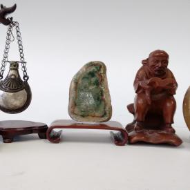 MaxSold Auction: This auction features Tea Cup and Saucer, Porcelain, Stone Collectibles, Crystal, Lamps, Sculptures, Rogers Silverplate, Wedgewood, Original Artwork, Model Ships, Cross-Stitch, Soapstone, Seashell Carving, Wood Carving, Trinket Boxes, Coffee Table, Sewing Machine Table, Floor Lamp, 13 pieces folding door, rocking chair, sex and the city trivia game box and more!