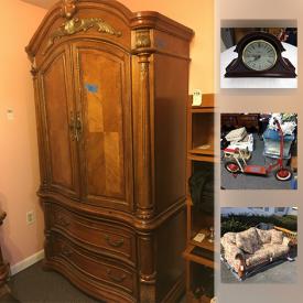 MaxSold Auction: This online auction features artworks, furniture, decors, Area Rug, Wedgwood, electronics, collectibles, Mason Jars, Chandelier and much more.