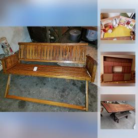 MaxSold Auction: This online auction features MCM Cabinet Buffet, 1950s Barbie Dream House, MCM Stereo Cabinet And Wall Unit, Expandable Picnic Table, Vintage Radiograph, baskets, Hanging Swing Bench, 1940s Chicago electric tabletop washing machine, Craftsman Electric Grinder and much more!