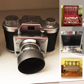 MaxSold Auction: This online auction features vintage cameras, camera accessories, luggage, flat screen TV, costume jewelry, books, figurines, DVDs, CDs, wall art, board games, tools, vacuum, glassware, and much more.