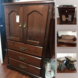 MaxSold Auction: This online auction features sofa, love seat, chaise, beds, home decor, coffee table, wall art, pedestals, lamps, armoire, entrance table, media center, tiger figurines, TV stand, dresser, computer desk and more!