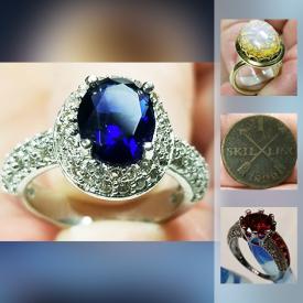 MaxSold Auction: This online auction features semi-precious stone rings in different sizes, canadian dollar coins, mom ring, heart shaped ring, canadian silver dollar coin, uncirculated coin sets, gold tone ring, spinner ring, two pence coins, sterling silver coin, skillings, old canadian bills and much more!