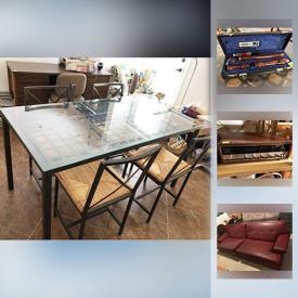 MaxSold Auction: This online auction features an ANTIQUE: Mission desk; dresser; oak chairs; Singer treadle sewing machine. VINTAGE: Christmas tablecloths; golf clubs; buttons. Apple computer. Tools, Stereos, ART SUPPLIES: Including a large pro mat cutter. CHINA: Johnson Bros "Old Mill" partial set and much more!