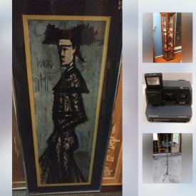 MaxSold Auction: This online auction features a briefcase, vintage cameras, wall art, shoes, dictionaries, glass and metal decor, weight scale, bags and much more.